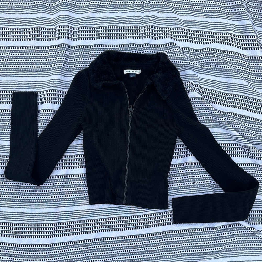 American Eagle Cropped Sweater Jacket